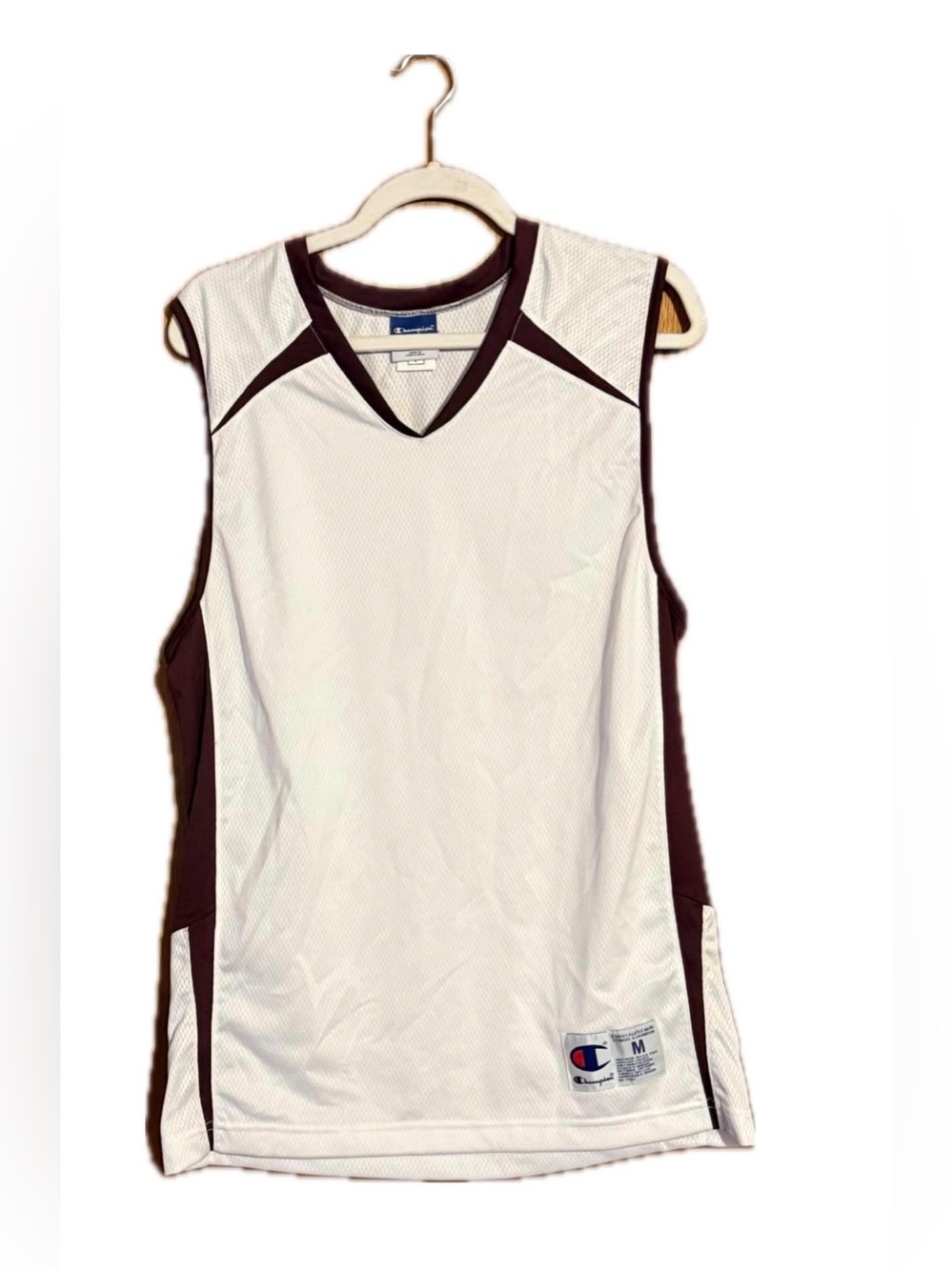 Champion Women’s White & Maroon Sleeveless Athletic Tank